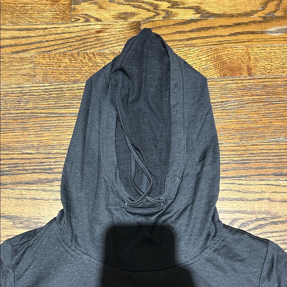 Reebok Charcoal Hooded Long Sleeve Shirt - Picture 3 of 5